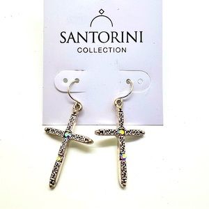 Santorini Collection sterling silver ear rings with crystals